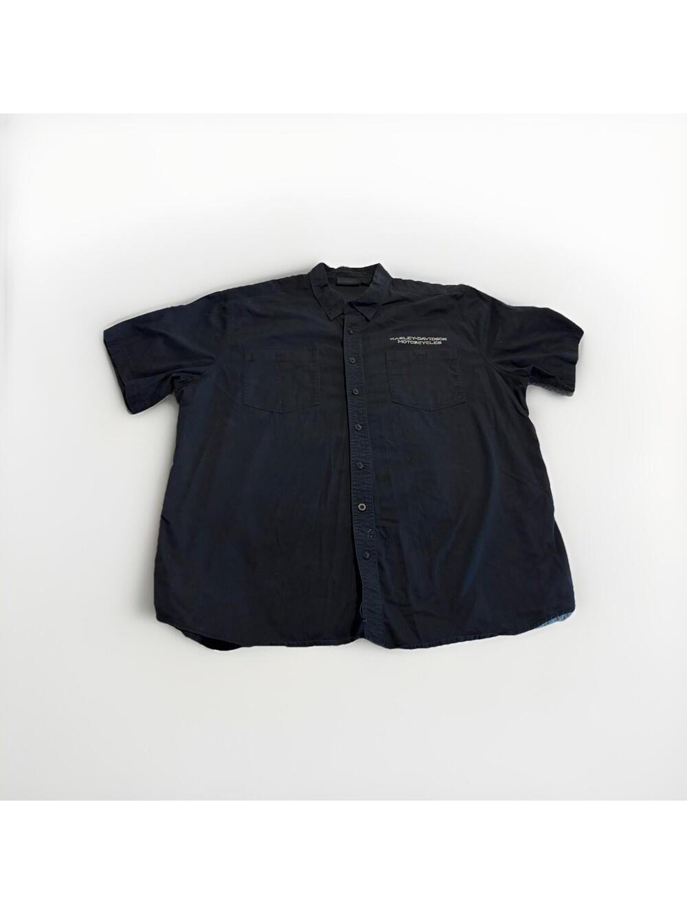 Harley-Davidson Men's Black Oversized Button Up Work Shirt Size 3XL